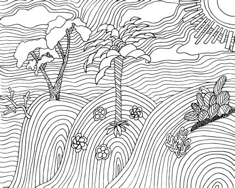 landscape coloring page  adults coloring pages  grown ups