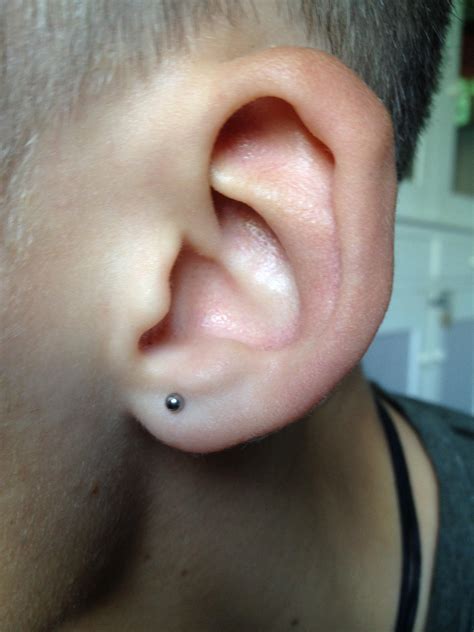 earlobe pierced   weeks   kind   ear piercing  fit  weirdly