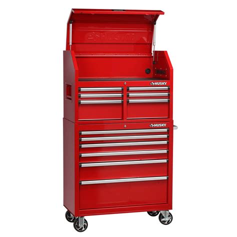 Husky 36 In 12 Drawer Tool Chest And Cabinet Combo In Red