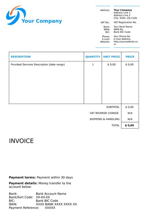 blank invoice templates ai psd word examples editable  blank