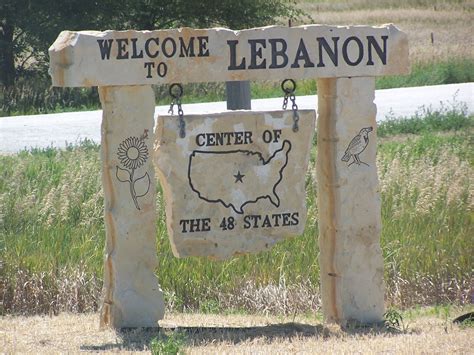 lebanon ks sign for the geographical center of the 48 states photo