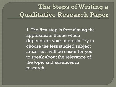 write  qualitative research paper powerpoint