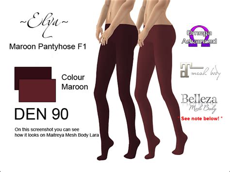 Second Life Marketplace ~elya~ Maroon Pantyhose F1 Den 90