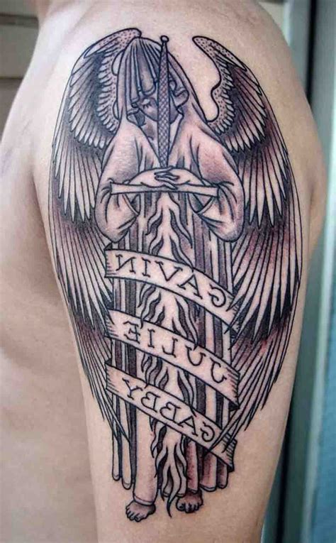Guardian Angel Protector Half Sleeve Tattoos For Men