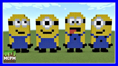 How To Build Minion Pixel Art In Minecraft Youtube