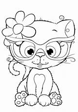 Glasses Cat раскраски Cuties все категории из sketch template