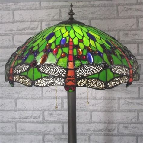 16 Inch Tiffany Style Dragonfly Stained Glass Floor Lamp