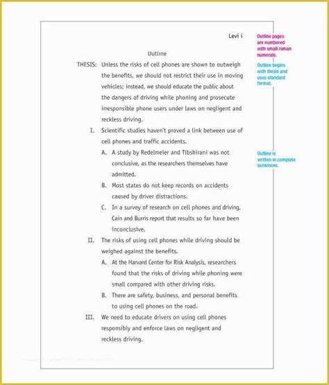 mla template  mla outline template    documents