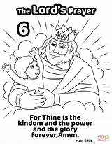 Coloring Kingdom Glory Power Thine Pages Prayer Forever Amen Lord Printable Children Crafts Lords Kids Supercoloring School Sunday Bible Dot sketch template