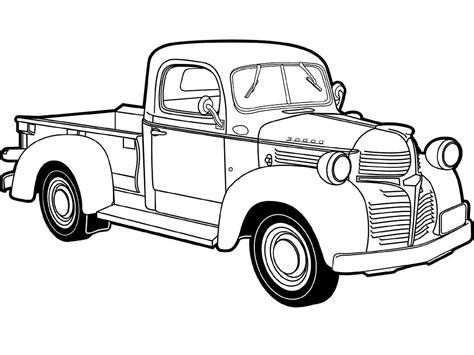 truck black  white clipart truck coloring page vrogueco