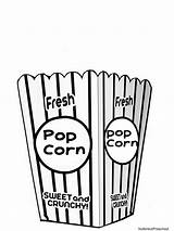 Popcorn Coloring Bucket Clipart Pages Printable Clip Bag Template Color Cliparts Print Bowl Tub Sheet Box Carnival Empty Movie Printables sketch template