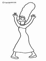 Coloring Pages Simpsons Marge Family Dancing Printable Hellokids Christmas Characters sketch template