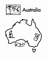Australia Coloring Map Continent Continents Kids Pages Australian Colouring Flag Printable Geography Color Asia Drawing Africa Outline Globe Getcolorings Seven sketch template