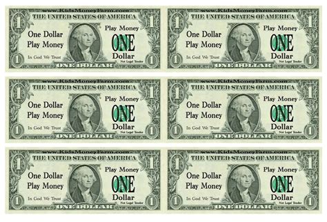 fake money printables