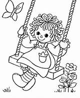 Ann Coloring Raggedy Andy Swing Pages Playing Doll Colouring Book Printable Choose Board Embroidery sketch template