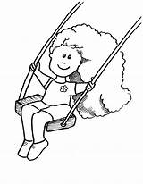 Coloring Pages People Swinging Girl sketch template