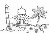 Mewarnai Masjid Sketsa sketch template