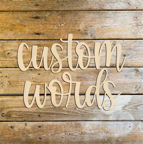 custom wooden words unfinished wood words  wide etsy