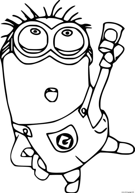 phil minion jumping coloring page printable