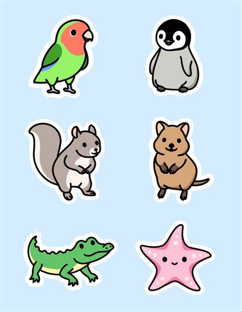 cute animal sticker pack  sticker  littlemandyart cute easy