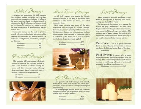 Massage Therapy Brochures Portfolio Massage Therapy
