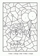 Clown Number Color Coloring Numbers Pages Kids Printables Education Colour Wuppsy Colouring Printable Sheets Clowns Activity Choose Board School Carnaval sketch template