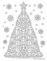 Kerst Kleurplaat Kleurplaten Intricate Woojr Evergreen Weihnachtsbaum Deavita Fensterbild Ausmalen Joy Kreidestifte Schneeflocken sketch template