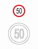 Coloring Road Signs Sign Traffic Speed Limit Printable Warning Cliparts Pages Clipart Colouring Circle Library Clip Kids sketch template