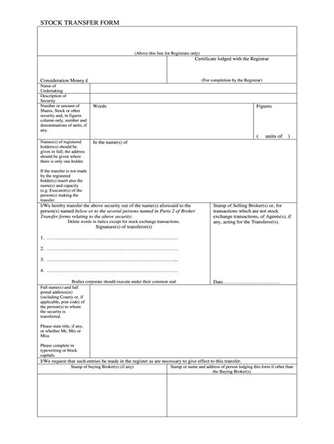 share transfer form  word format fill  printable fillable