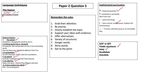 paper  question  good langauge techniques aqa english language