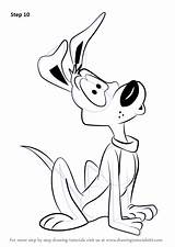 Looney Dog Tunes Charlie Draw Step Drawing Cartoon Tutorials Drawingtutorials101 sketch template