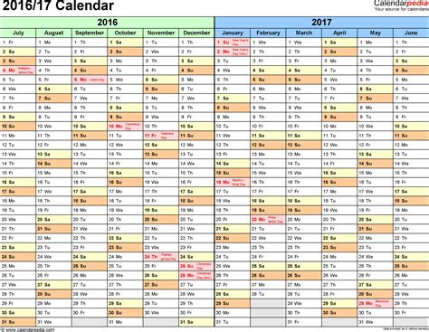 split year calendars 2016 2017 july to june pdf templates