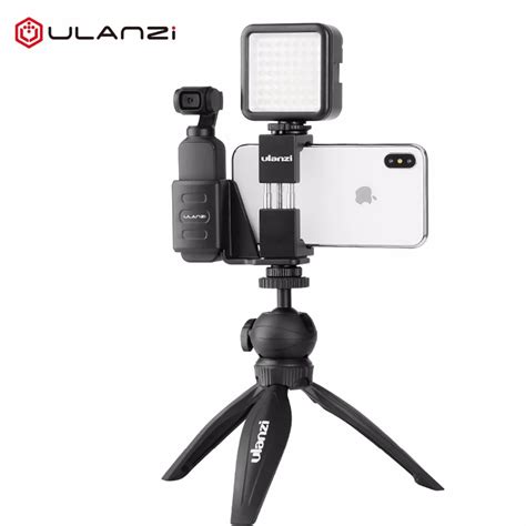 ulanzi op  osmo pocket smartphone tripod mount fixed stand bracket holder  mini led video