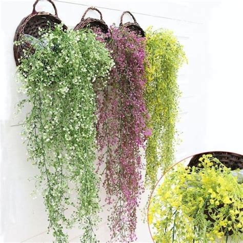 artificial fake plastic silk eucalyptus basket plant flowers home party