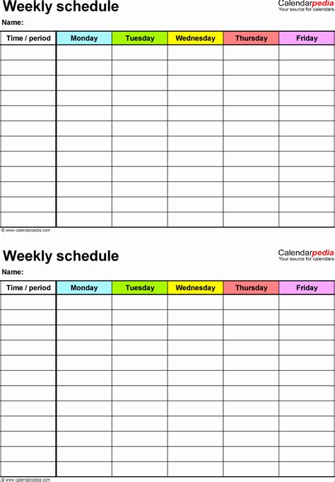 printable schedule