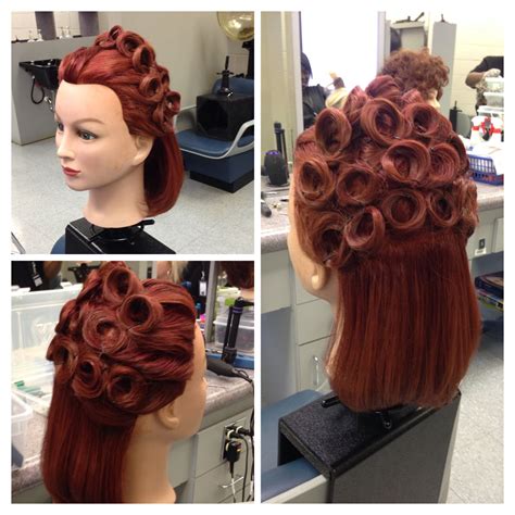 up do pin curls mannequin styles retro updo hair styles vintage hairstyles