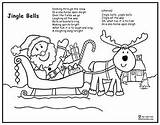 Lyrics Coloring Jingle Bells Santa Sleigh Song Print Pages Kids Printable Bell Christmas Reindeer Colouring Color Worksheets Sing Music Winter sketch template