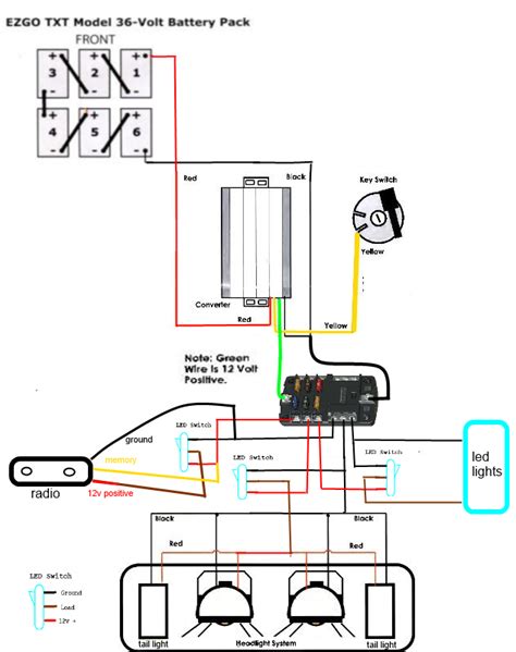 wiring diagram  lights   golf cart elle circuit