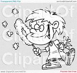 Dusting Outline Cartoon Clip Boy Illustration Happy Rf Royalty Toonaday sketch template