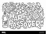 Pesach Passover Haggadah Hebrew sketch template