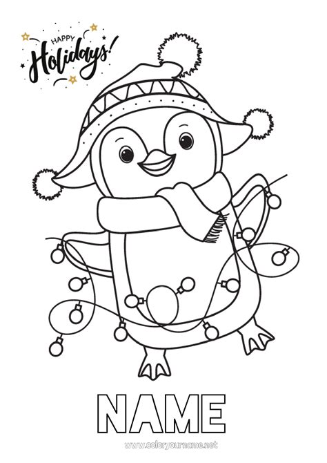 coloring page  cute winter christmas