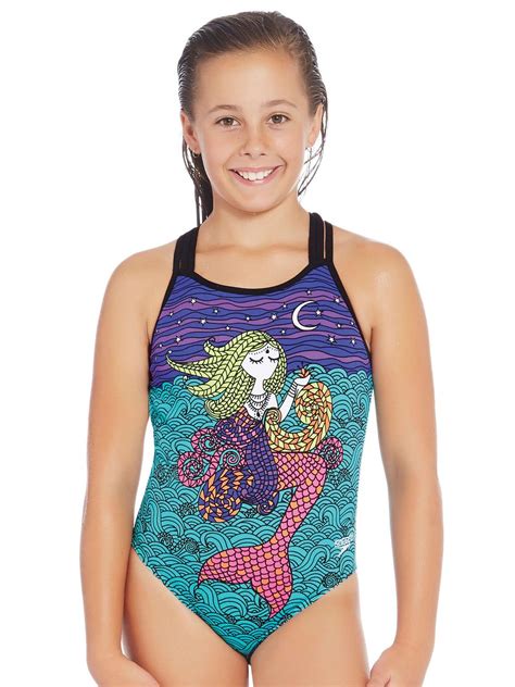 speedo queen of the ocean girls one piece swimsuit