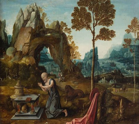 Penitent St Jerome In A Landscape Painting Jan De Beer