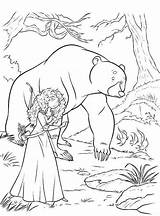Brave Coloring Pages Disney Bear Merida Printabel sketch template
