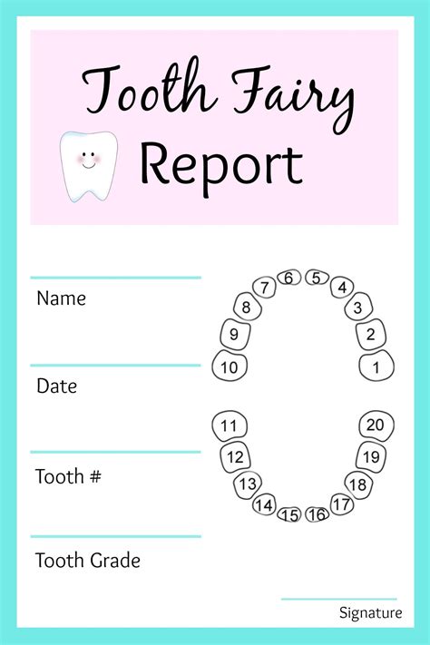 tooth fairy letter  tooth  template applehon