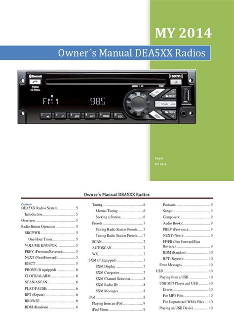 owner  manual deaxx radios delphi     pod radio