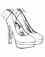 High Coloring Heel Shoe Pages Shoes Heels Drawing Heeled Getcolorings Template Getdrawings Color sketch template