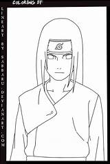 Neji Naruto Lineart Colorir Outline Desenhar Drawing Dibujar Uzumaki Itachi Sasuke Faciles Sharinga sketch template
