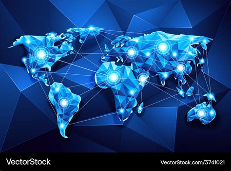 world map global network royalty  vector image