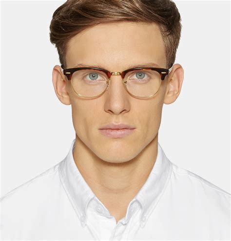 ray ban clubmaster tortoiseshell acetate and metal optical glasses in